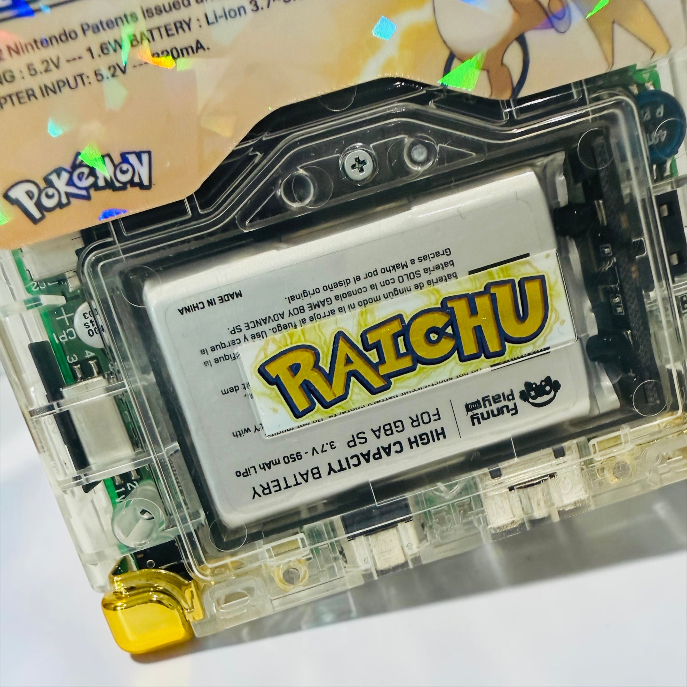 Thunderbolt Raichu Gameboy Advance SP