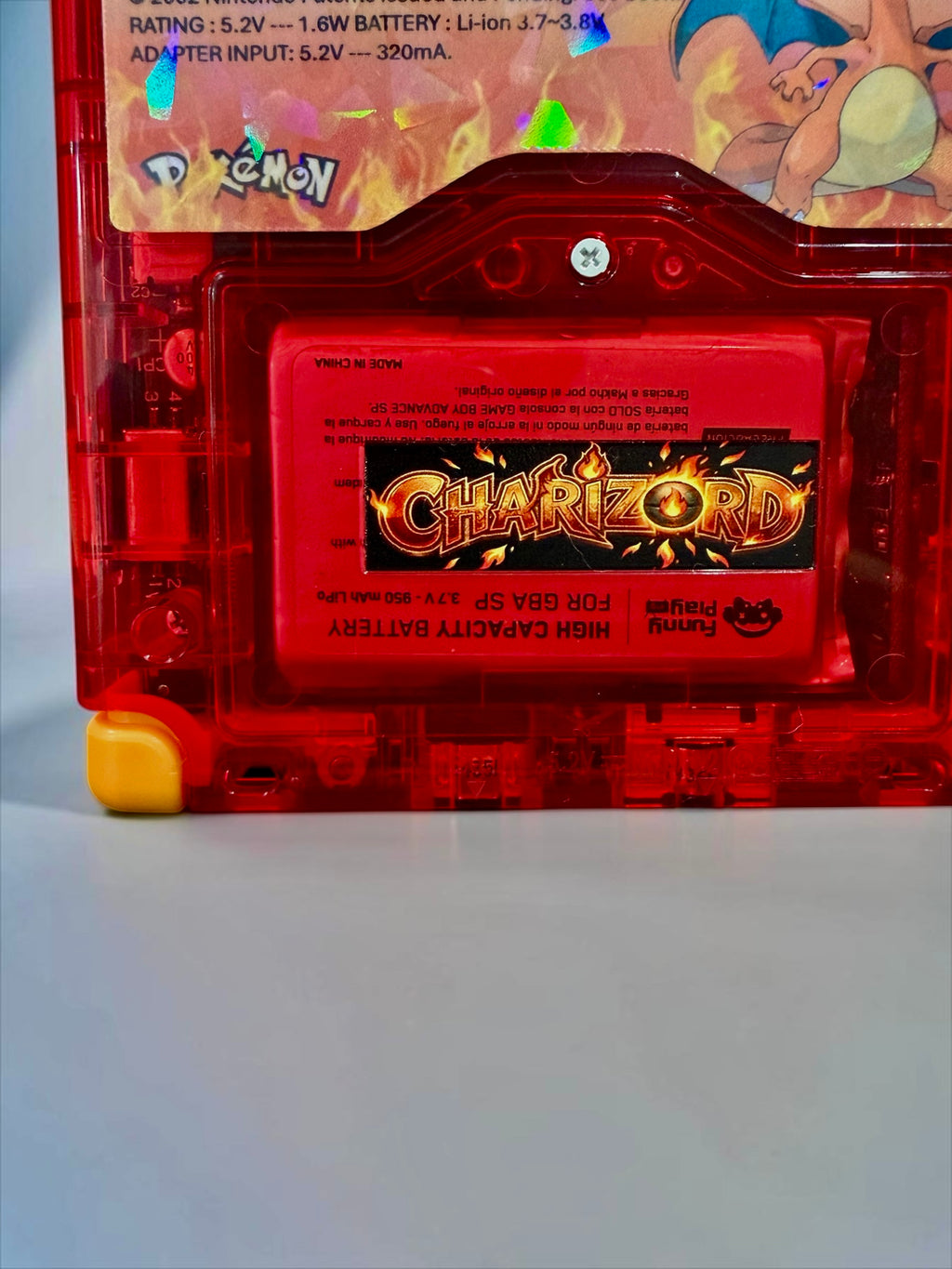 Red Charizard Gameboy Advance SP
