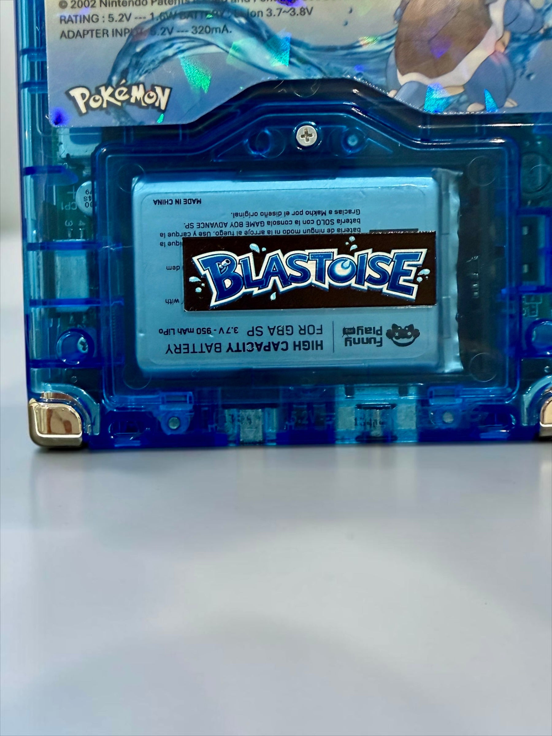 Blue Blastoise Gameboy Advance SP