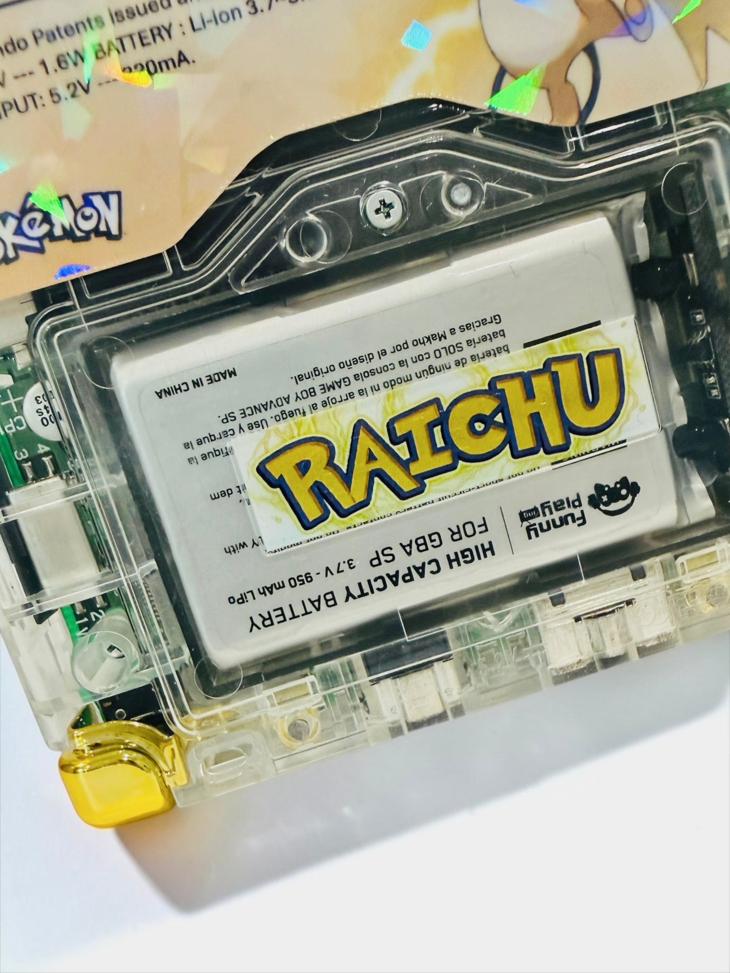 Thunderbolt Raichu Gameboy Advance SP